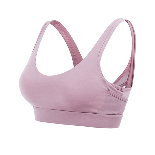 Shock proof women back mesh cross sports bra