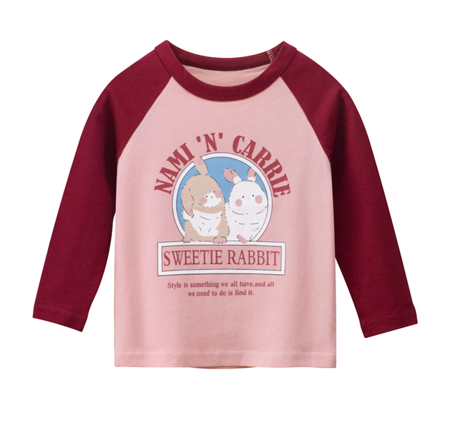 Wholesale girls long sleeve printed T-shirt 