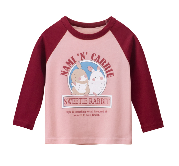 Wholesale girls long sleeve printed T-shirt 