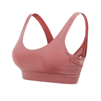 Shock proof women back mesh cross sports bra