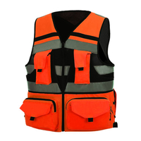 Fluorescent Orange Durable Multi Pockets 3D Soft Mesh Safety Vest