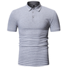100% Cotton Men Short Sleeve striped print polo shirt