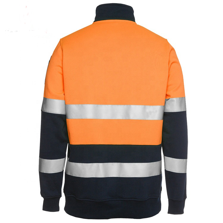 Stand up collar reflective safety workwear sweatshirt