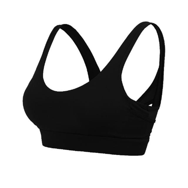 Shock proof women back mesh cross sports bra