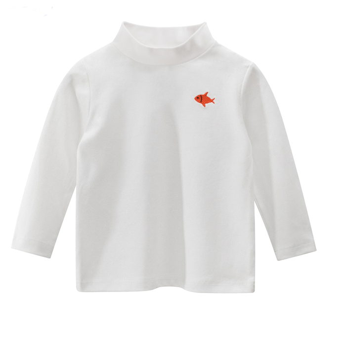 Boys turtleneck embroidery long sleeve t-shirt
