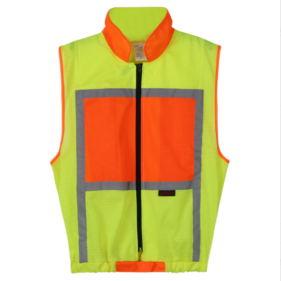 100% polyester mesh fluorescent green fashionable safety vest