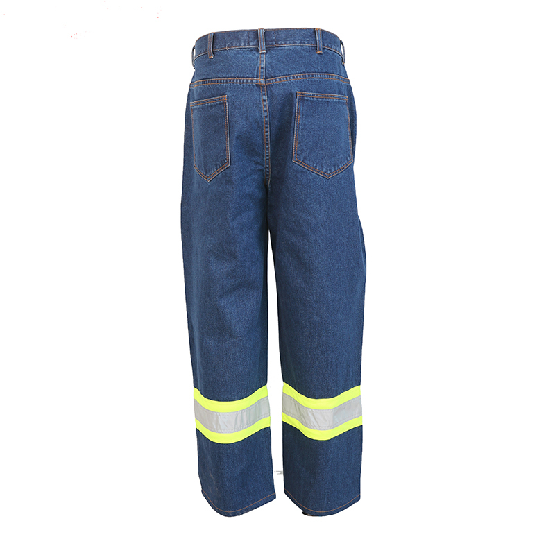 Worker's safety jeans pant with reflective tape