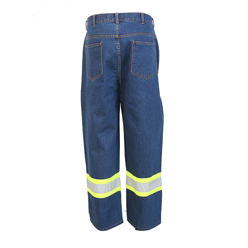 Worker's safety jeans pant with reflective tape