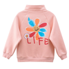 Stand up collar zipper girls winter fleece jacket