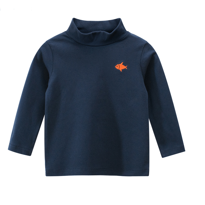 Boys turtleneck embroidery long sleeve t-shirt