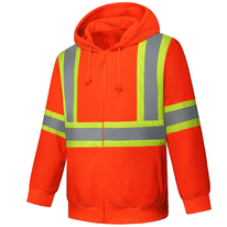 100% polyester polar fleece Hi Vis mens safety hoodie