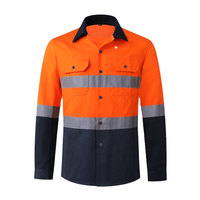 100% Cotton his vis reflective clothing safety shirt