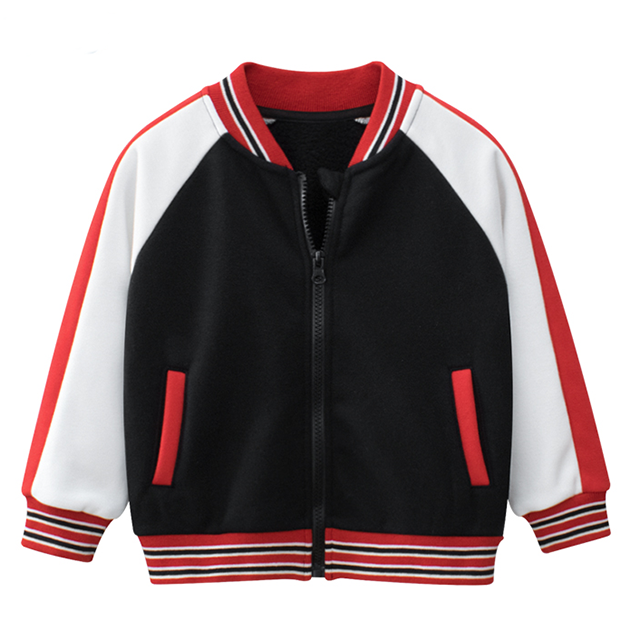 Boy kids long sleeve zip up fleece winter jacket