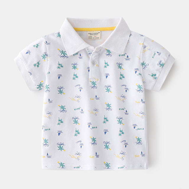  Hawaii AOP print boy polo shirt