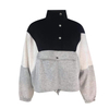  Women stand up collar panel sweatshirt