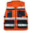 100% Polyester Breathable Mesh Multi Pockets Public Worker Road Security Protective Reflective Safety Vest