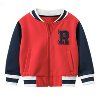 Boys sports casual zip up fleece baseball jacket