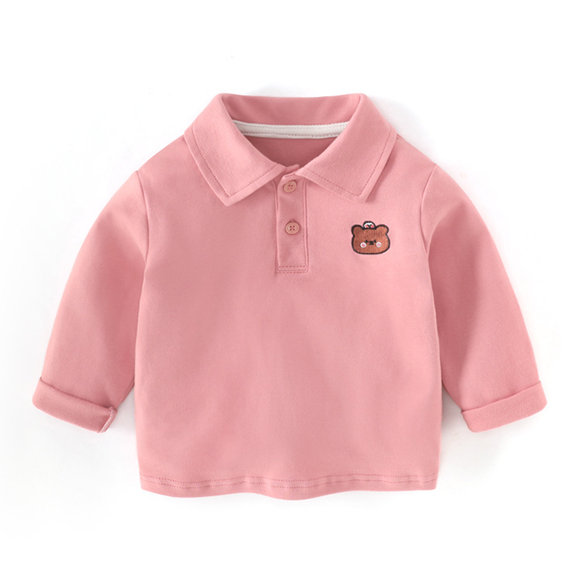 Little bear boy long sleeve polo shirt