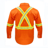 High visiblity long sleeve safety shirt with reflective X in backside