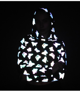 2022 Spring and summer women butterfly reflective hoodie