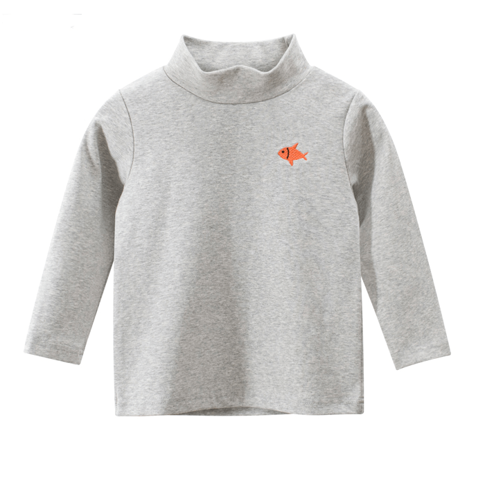 Boys turtleneck embroidery long sleeve t-shirt