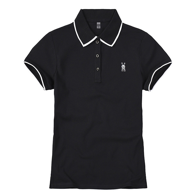Bunny women polo shirt with tipping on collar and sleeve opening