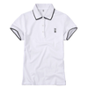 Bunny women polo shirt with tipping on collar and sleeve opening