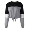 T/C Women fashion block crop sweatshirt 