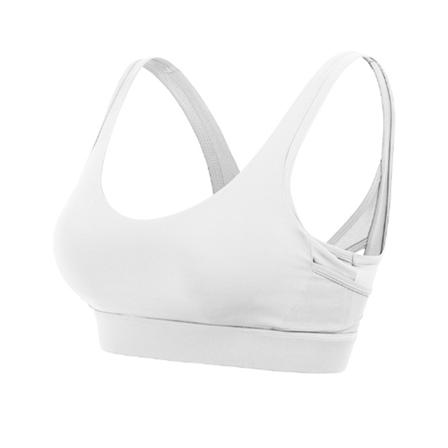 Shock proof women back mesh cross sports bra