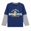 Boys blue contrast long sleeve printed t-shirts 