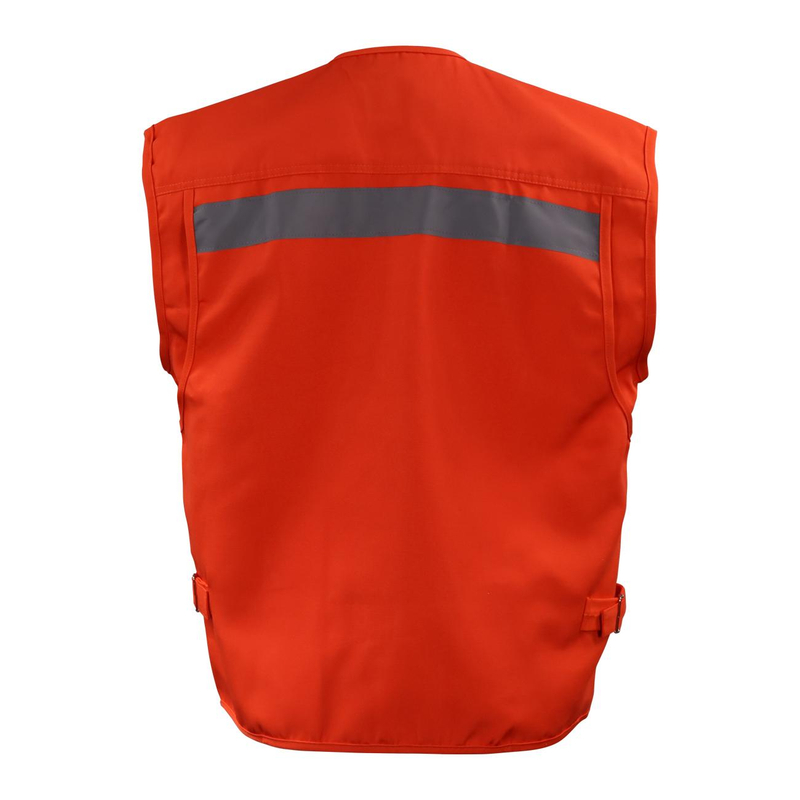poplin safety workwear vest with multi-pockets