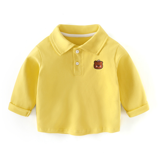 Little bear boy long sleeve polo shirt